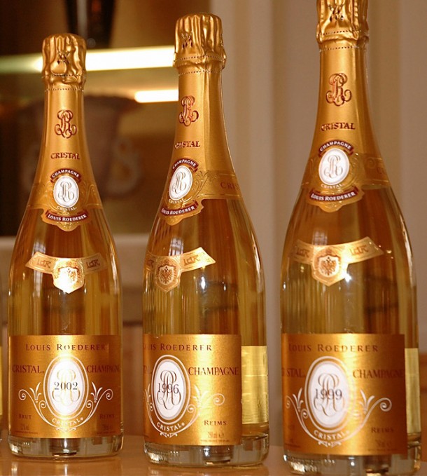 Tre bottiglie champagne Cristal