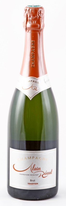 La bottiglia di Champagne Brut Tradition di Alain Réaut