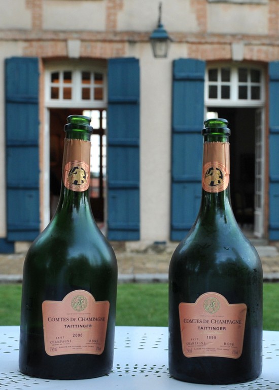 Bottiglie di Champagne di Comtes de Champagne Rosé