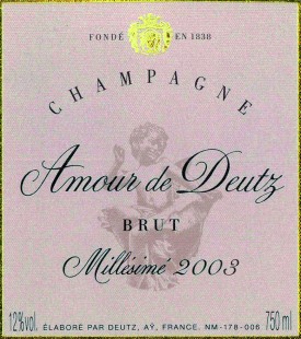 etichetta champagne Deutz amour 2003