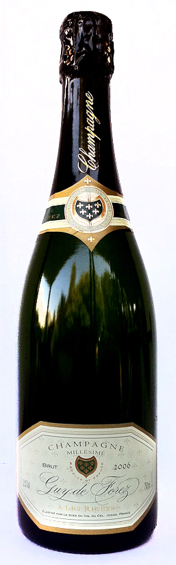 Bottiglie di champagne Guy de Forez blanc de noir brut 2006