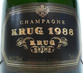 etichetta di champagne krug 1988