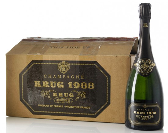 champagne krug e la sua scatola originale