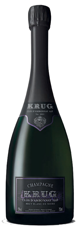 bottiglia di champagne krug clos d'ambonnay anno 1998