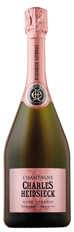 immagine della nuova bottiglia di champagne rosé Charles Heidsieck