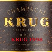 etichetta di champagne krug vintage 1998