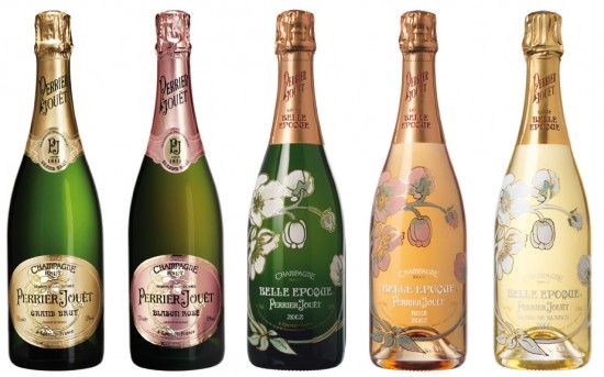 Gamma di champagne Perrier-Jouët, foto delle bottiglie della maison
