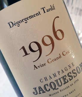 champagne jacquesson Dégorgement Tardif Avize 1996