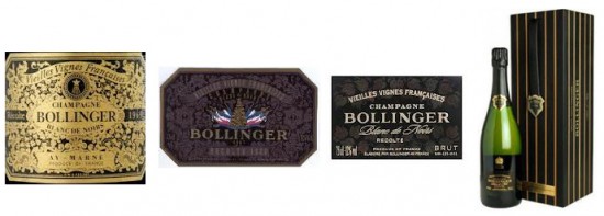 evoluzione dell'etichetta dello champagne vvf di bollinger