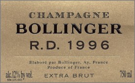 Etichetta Champagne R.D. di Bollinger