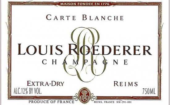 Etichetta Carte Blanche di Roederer