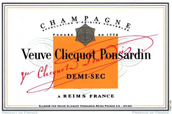 etichetta champagne veuve clicquot Ponsardin