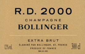 etichetta RD 2000 di Bollinger