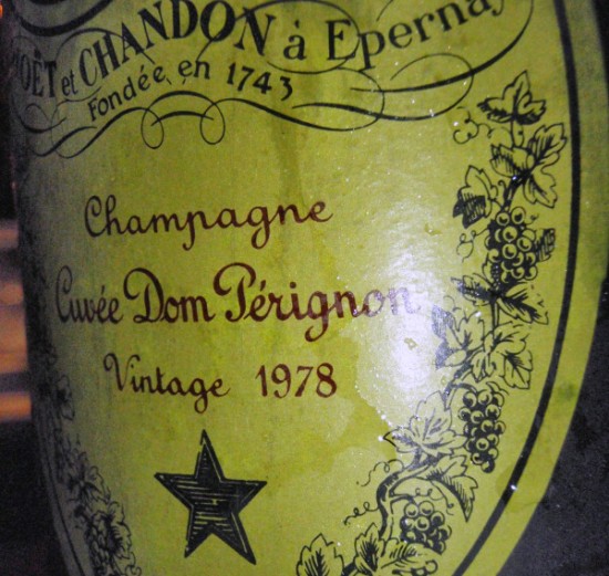 bottiglia etichetta Dom Pérignon Vintage 1978