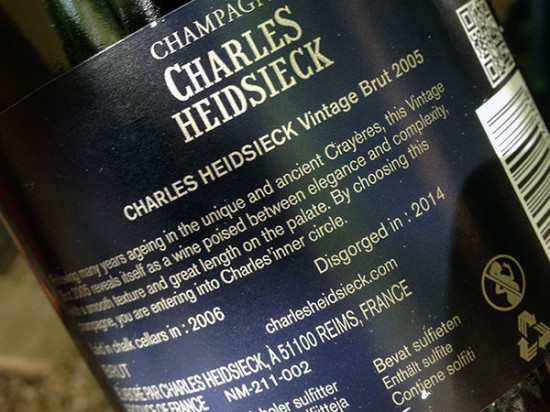 controetichetta charles-heidsieck 2005