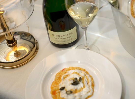 champagne bruno paillard e risotto alla zucca