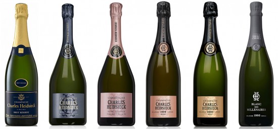 Bottiglie Charles Heidsieck in degustazione per la Masterclass a Roma