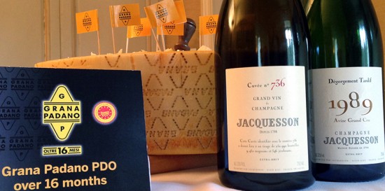 champagne Jacquesson abbinamento con il Grana Padano