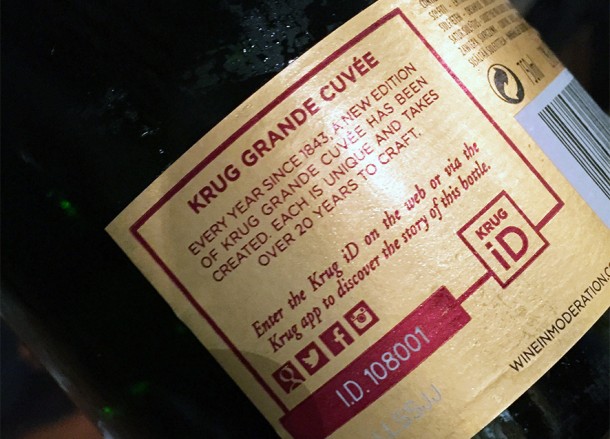 ID Code di una bottiglia Krug.