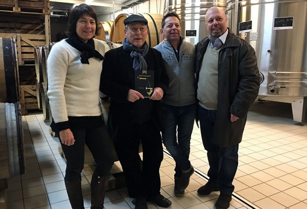 La famiglia Diebolt-Vallois (Jacques con i figli Isabelle e Arnaud), cui fa capo una delle più belle realtà champenoise, il sottoscritto e… la nuova edizione di ‘Grandi Champagne’!