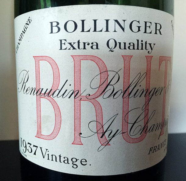 champagne Bollinger Vintage 1937