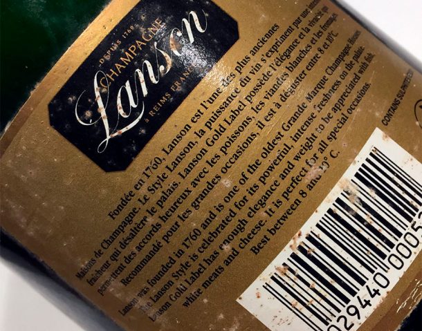 controetichetta Gold Label 1996 Lanson