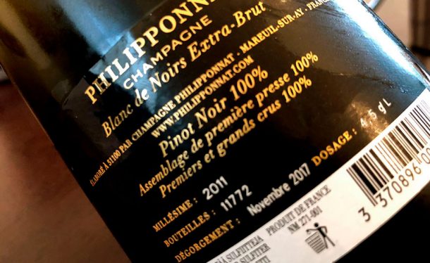 Controetichetta Philipponnat Blanc de Noirs 2011