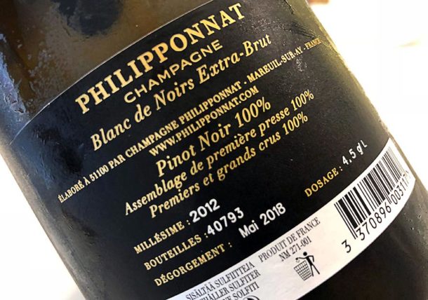 Controetichetta bottiglia Blanc de Noirs Extra-Brut Philipponnat