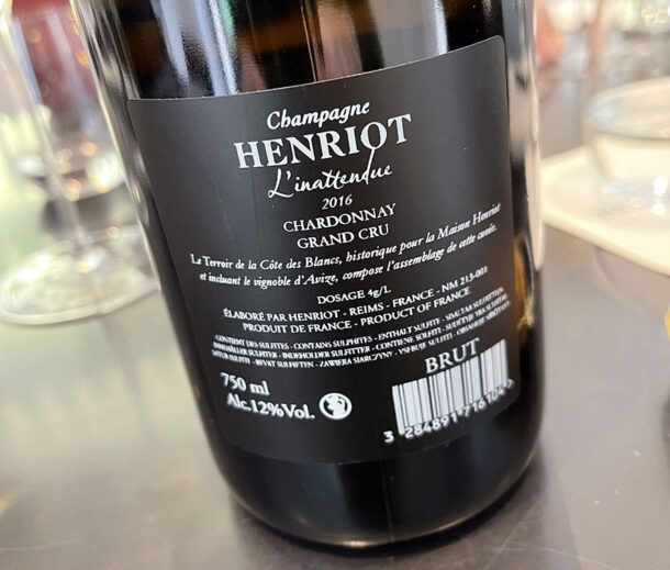 Controetichetta Henriot Inattendue 2016