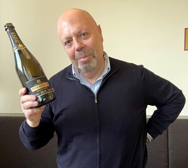 Alberto Lupetti con il Vintage 2014 Piper-Heidsieck