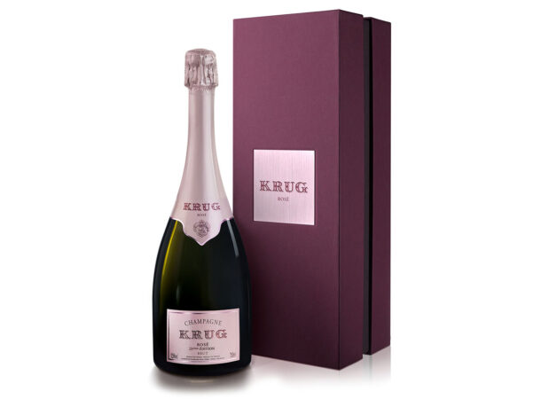 Bottiglia e cofanetto Krug Rosé 28ème.