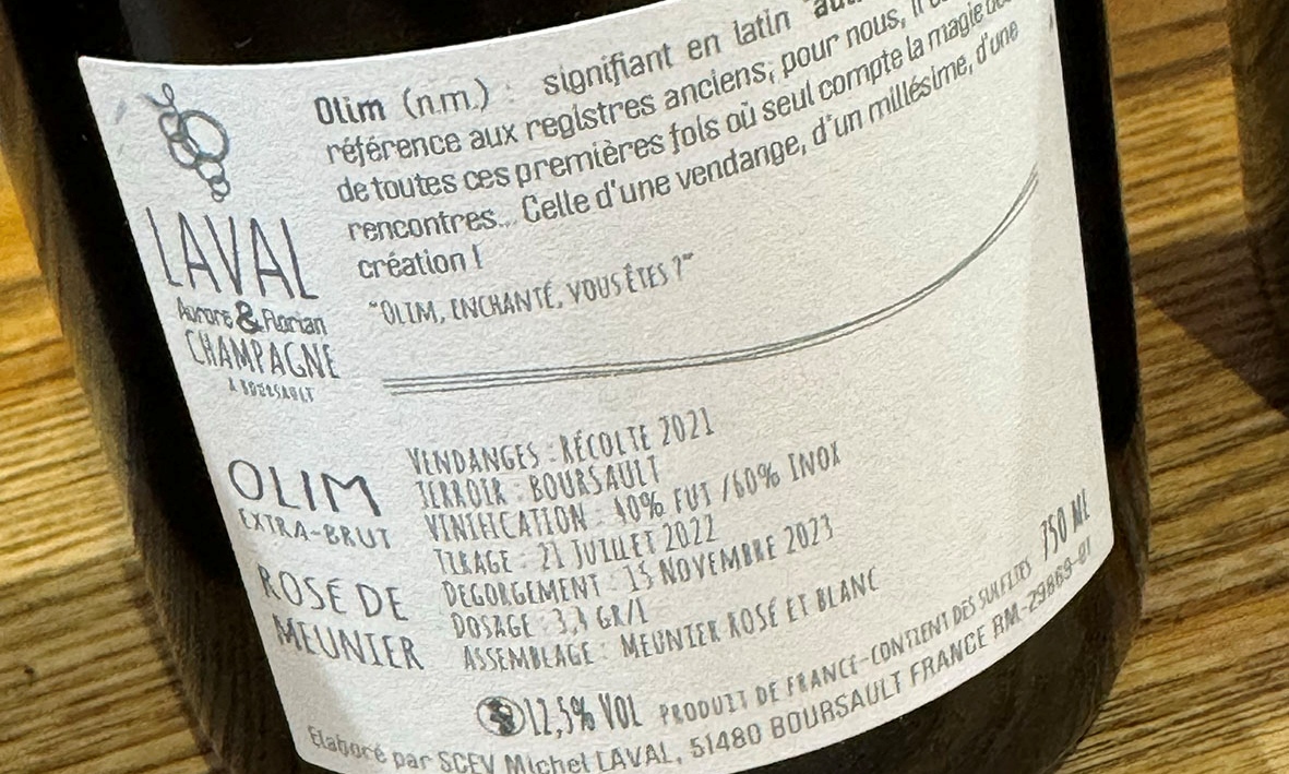 retro etichetta champagne olim laval