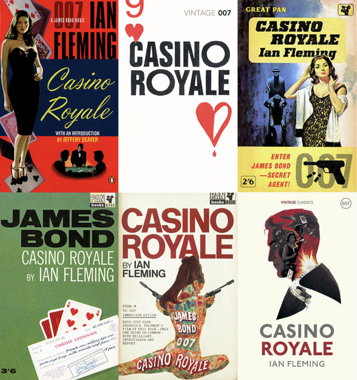 Alcune edizioni di ‘Casino Royale’, primo romanzo che vede protagonista James Bond e… Taittinger.