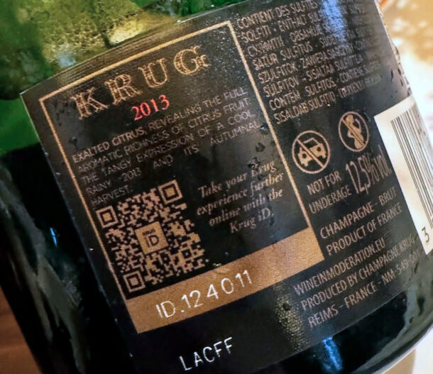 controetichetta Krug 2013